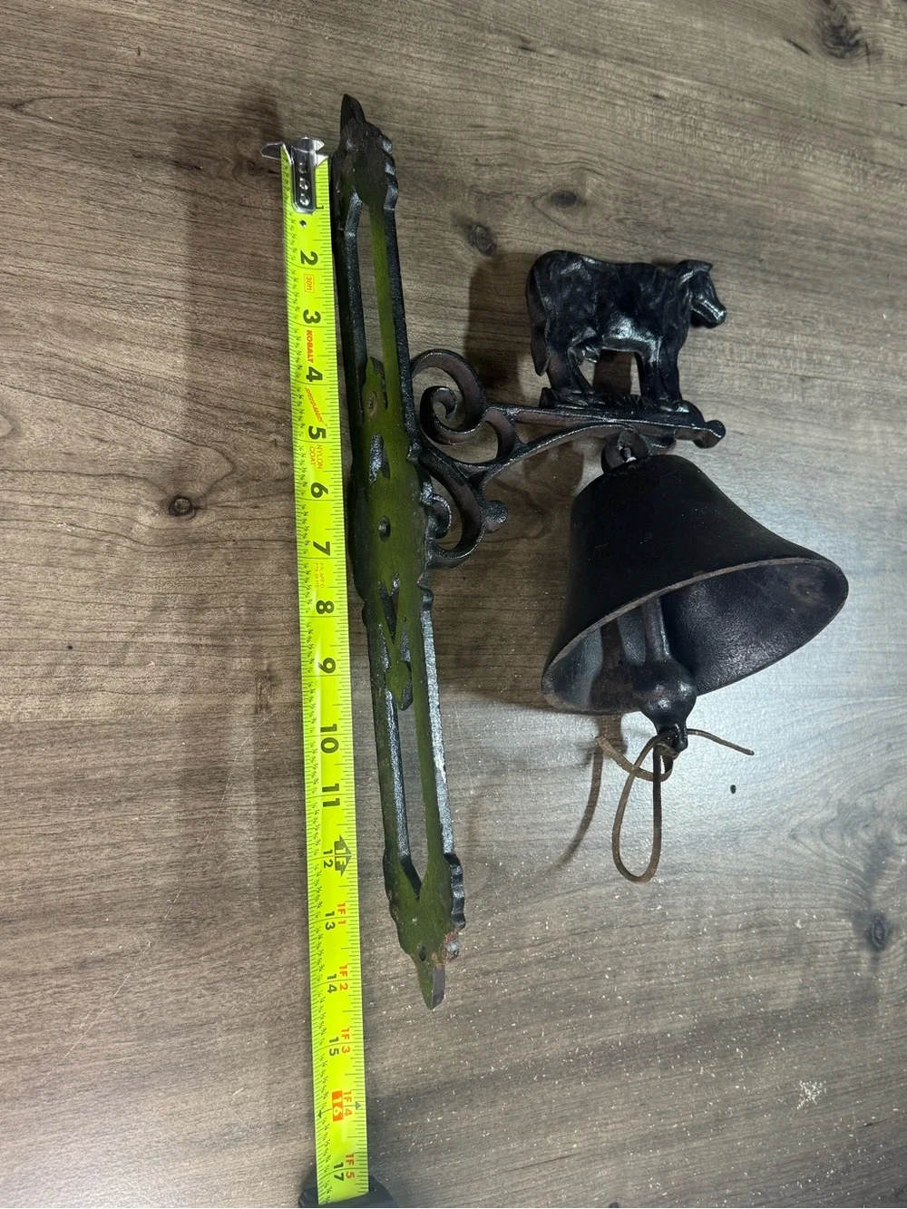 Cast Iron Outdoor Black Cowbell Dinner Bell
